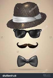 Mafia Boss Stock Vectors Vector Clip Art Vintage Silhouette Mustache Fedora Hat