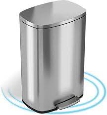 Buying a trash can is always going to be a functional purchase, but from size and accessibility, to the liners that you might require, here are a few even after this innovation, it took until the 1920s before an industrial engineer (and mother of 12) developed the pedal mechanism that allows you to open a. Amazon Com Itouchless Softstep 13 2 Gallon Stainless Steel Step Trash Can With Silent And Gentle Lid Close 50 Liter Pedal Garbage Bin For Kitchen Home Office Kitchen Dining