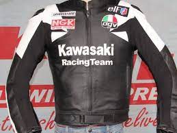 Kawasaki Racing Team Motor Biker Genuine Leather Handmade Jacket Genuine Leather Jackets Leather