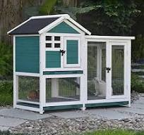 Rabbit Cage Indoor 2-Story Wooden Rabbit Hutch - Indoor/Outdoor Bunny Cage  W/Cleaning Tray (54.7x19.5x34.1") Cat Outdoor Enclosure