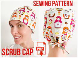 Scrub Cap Pattern Style2 Increased Depth Printable Scrub Hat Etsy Hat Patterns To Sew Scrub Cap Pattern Cap Patterns