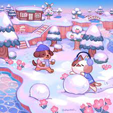 Animal Crossing Cozy Snow Print Animal Crossing Animal Crossing Fan Art Animal Crossing Characters