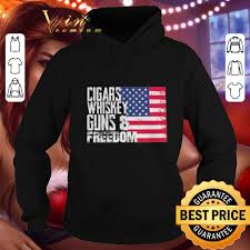 Soldier salutes the flag during a welcome home ceremony for troops arriving from afghanistan on june 15, 2011 to fort carson, colorado. Cool American Flag Cigars Whisky Guns And Freedom Shirt Hoodie Sweater Longsleeve T Shirt