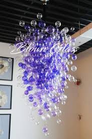 Fitting pendant lights, ceiling lamps, chandeliers, flush. Purple Planetarium Hand Blown Glass Chandelier Blown Glass Collective