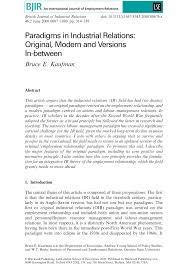Let us know what's wrong with this preview of industrial relations act and regulations by mdc legal advisers. Pdf Paradigms In Industrial Relations Original Modern And Versions In Between