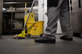 to clean a greasy restaurant kitchen floor