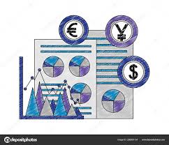 business document yen euro dollar chart foreign exchange