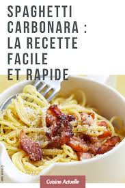 Spaghetti Carbonara Recettes Recette Recette Facile Et Rapide Recettes De Cuisine Recette Spaghetti Carbonara