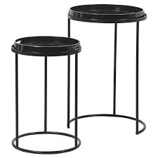 Casual home mission oak espresso drop leaf table with tv tray (1) Black Marble Effect Tray Tables Set Of 2 Interior Kollection Home Decor