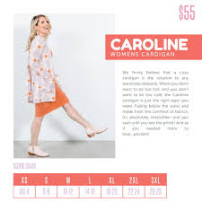 the all new lularoe caroline size chart this is a shorter