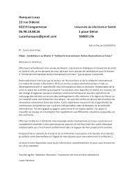 Il aurait fallu parler du poste en pour colette gaven, animatrice d'équipe à l'espace emploi international (eei) de montpellier, le candidat est passé complètement à côté de son sujet. Lettre De Motivation Master Droit International Humanitaire