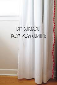 Bedroom Black And White Blackout Curtains Diy Blackout Pom Pom Curtains Fiscally Chic Pom Pom Curtains Diy Blackout Curtains Kids Room Curtains