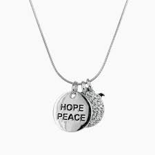 Hope And Peace Swarovski Crystal Charm Necklace