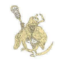 World s best lacrosse stick stock. Grim Reaper Lacrosse Stick Drawing Digital Art By Aloysius Patrimonio
