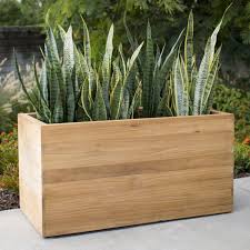 Modrn Teak Wood Rectangular Planter Rectangular Planters Rectangular Planter Box Wood Planters