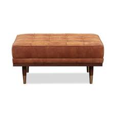 Avah Tufted Cocktail Ottoman Fabric Cognac Velvet In 2020 Leather Ottoman Coffee Table Furniture Modern Furniture