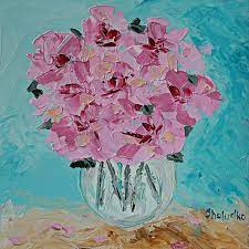 Check spelling or type a new query. Pink Flowers In A Glass Vase Painting By Natalia Sholudko Saatchi Art