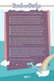 There are meadows and hills for all of our special friends so they can run and play together. Rainbow Bridge And Dog Poems About Loss