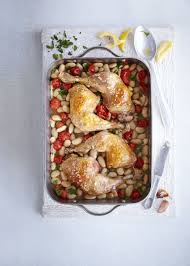 Roast Lemon Chicken With Braised Butter Beans Recipes Cooking Recipes Chicken Recipes