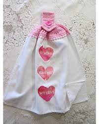 Whether you need a bouquet for mother's day or centerpieces for a wedding, making your own flowers is a frugal option.<br /> Valentine Hearts Heart Yellow Pink Hanging Crochet Top Kitchen Towel Towels Dishcloths Kitchen Dining Linens Textiles