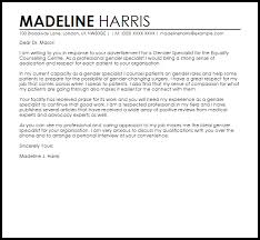 We would like to show you a description here but the site won't allow us. Gender Specialist Cover Letter Sample Cover Letter Templates Examples