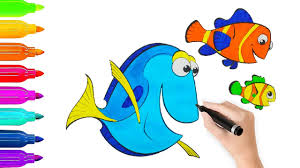 Learn how to draw nemo from finding dory and finding nemo. Coloring Book Finding Nemo Fish Coloring Pages L Coloring Book Videos For Children Youtube