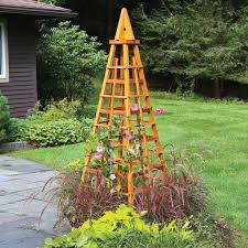 Woodcraft Magazine Garden Obelisk Downloadable Plan In 2020 Climbing Plants Trellis Climbing Plants Garden Obelisk