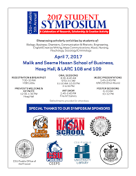 April 7, 2017 Malik and Seeme Hasan School of Business, Hoag Hall, & LARC  108 and 109
