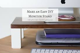 Diy Monitor Stand Make A Simple And Functional Monitor Riser Monitor Stand Diy Monitor Stand Diy Desk