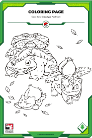 Color These Grass Type Pokemon Pokemon Coloring Pages Pokemon Coloring Type Pokemon