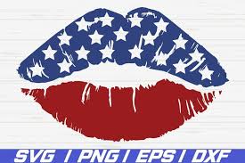 Download Usa Lips Kiss Svg Cut File Clip Art 4th Of July Svg 1313515 Cut Files Design Bundles