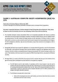 Acs stands for australian computer society which is authorised body to assess ict (information and communication technology) skills assessment. Acpns Legal Case Notes Series 2019 108 Clarke V Australian Computer Society Incorporated Qut Eprints