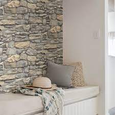 Inhome Kilkenny Stone Peel Stick Wallpaper Walmart Com In 2021 Accent Walls In Living Room Stone Wall Living Room Stone Walls Interior