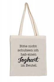 Jutebeutel Baumwolltasche Lange Henkel Spruch Bedruckt Joghurt Im Beutel Siebdruck Baumwolltasche Jutebeutel Und Jute