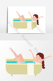 Bathtub modern design a vector drawing draft. Beautiful Woman Taking Bath In Bathtub Cartoon Drawing Vector Elements Png Images Ai Free Download Pikbest