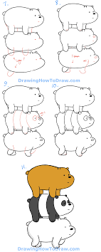We have chosen the best we bare bears coloring pages which you can download online at mobile, tablet.for free and add new coloring pages daily, enjoy! How To Draw Grizzly Panda And Ice Bear From We Bare Bears Bearstack How To Draw Step By Step Drawing Tutorials