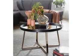Bei unserem c3 couchtisch wirkt starkes material völlig schwerelos. Wohnling Design Couchtisch O 78 Cm Dunkel Gold Glastisch Verspiegelt Rund Mit Metallgestell Hertie De