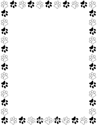 Black And White Paw Print Border Clip Art Page Border And Vector Graphics Paw Print Clip Art Page Borders Printable Frames