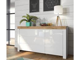 Find everything from furniture to lighting and decor at your fingertips, with free shipping & easy corrigan studio® set the stage in your living space with this remarkable tv stand, which beautifully paired black legs with a gray top. Scandinavian Large Sideboard Unit 3 Drawer Cabinet White Gloss Oak Impact Furniture