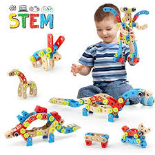 Lukat Wooden Building Toys For Kids 96 Pcs Stem Toys Set Https Www Amazon Com Dp B07s8rydml Ref Cm Construction For Kids Building Toys For Kids Stem Toys