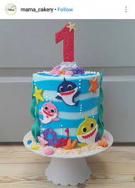 Baby Shark Doo Doo Doo Custom Birthday Cake Firstcake Shark Birthday Cakes Shark Themed Birthday Party Baby Birthday Cakes