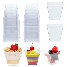 Kamu dapat mengkreasikan banyak bahan pada jeli, salah satunya adalah membuat kombinasi jeli dan yoghurt. 50pcs Disposable Plastic Cups Portion Transparent Clear Trapezoidal Food Container For Jelly Yogurt Mousses Dessert Baking 60ml Home Office Storage Aliexpress
