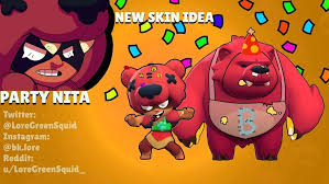 Star skins are exclusive skins for brawlers that can only be bought in the star shop using a special type of currency: Concept Skin For Nita Party Nita Brawlstars Brawlstarsskins Brawlstarsnita Mario Characters Character Fictional Characters