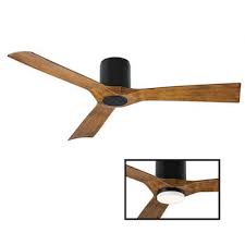 This fan disappears into a white ceiling and with 5 blades. Modern Forms Aviator 54 Inch 3000k Led Flush Mount Ceiling Fan Fh W1811 54 Mb Dk Robinson