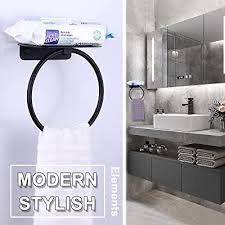 Super cute diy towel holder shanty 2 chic. Buy Aplusee Matte Black Towel Ring With Storage Shelf Modern Bathroom Farmhouse Hand Towel Holder Toilet Facial Towel Rack Unique Stainless Steel Towel Hanger Wall Mounted Online In Turkey B08xw3hngs