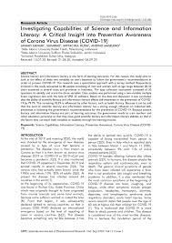Maybe you would like to learn more about one of these? Pdf Investigating Capabilities Of Science And Information Literacy A Critical Insight Into Prevention Awareness Of Corona Virus Disease Covid 19