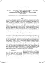 Despite anxiety being so prevalent among college anxiety is prevalent among college students in part because they are in the midst of a major life transition. Pdf The Effects Of High Intensity Progressive Resistance Training On Psychological Stress And Biochemicals Parameters Arimi Fitri Ml And Huijin Lau Academia Edu