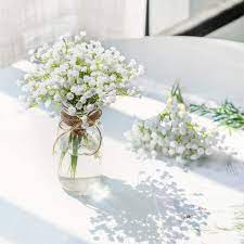 Chencheng 1 Piece White Babies Breath Flowers Artificial Fake Gypsophila Diy Floral B Wedding Table Centerpieces Wedding Centerpieces Wedding Table Decorations