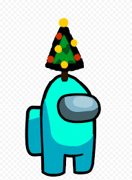 Christmas tree clipart transparent background. Among Us Cyan Christmas Tree Cutout Png Clipart Images Citypng