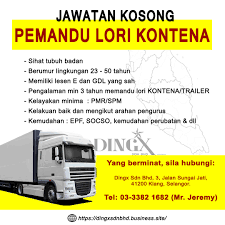 Jawatan kosong pemandu lori seluruh malaysia. V3 Trans Energy Jawatan Kosong Pemandu Lori Kontena Open Facebook
